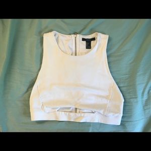 White Cut Out Crop Top